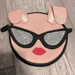 Sassy Bunny clutch wallet zip up Betsy Johnson